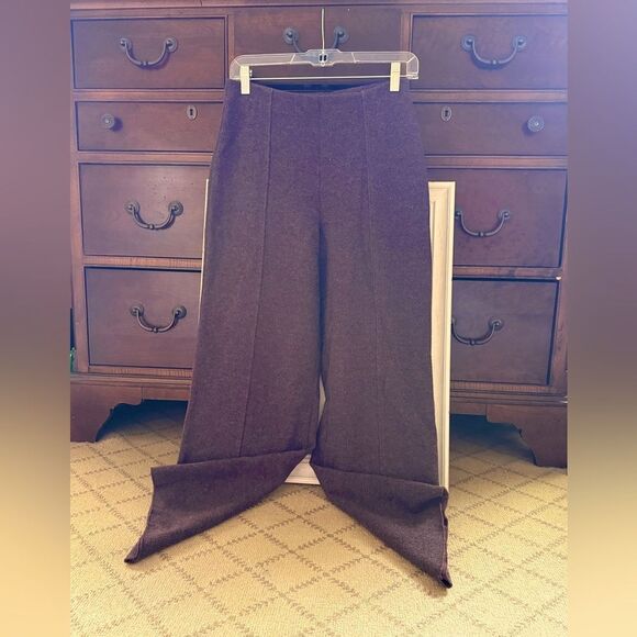 Zara soft straight high waist knit pants Soft Burgundy NWOT S - Picture 1 of 12